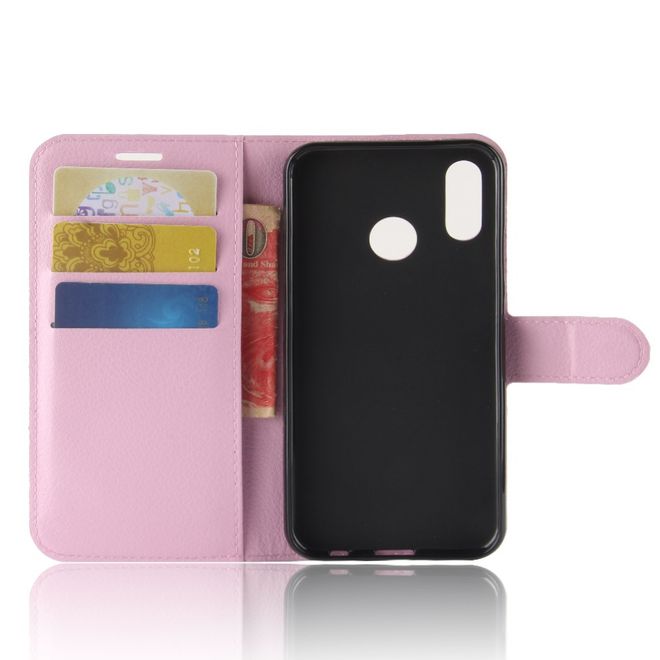 Huawei P30 Lite / P30 Lite New Edition Handy Hülle - Litchi Leder Bookcover Series - pink