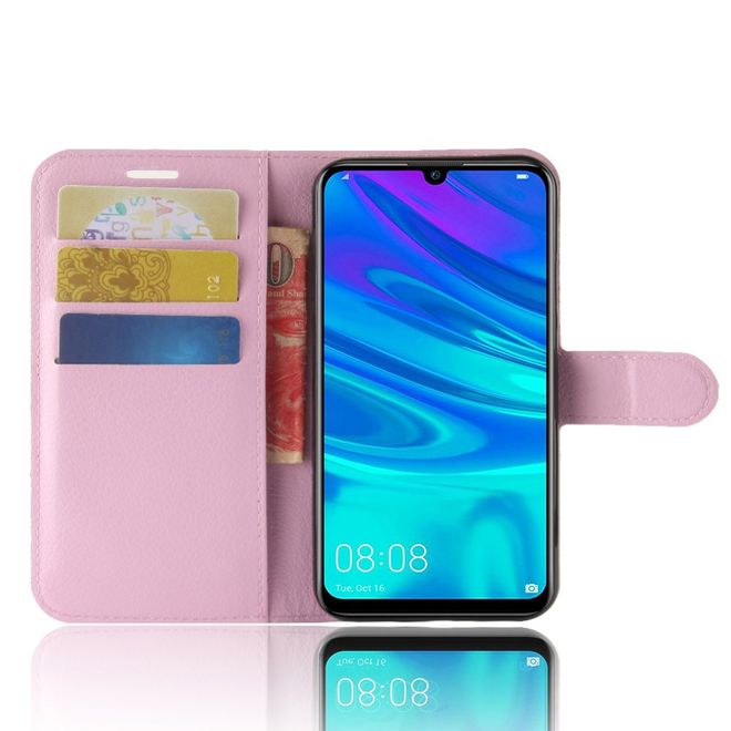 Huawei P30 Lite / P30 Lite New Edition Handy Hülle - Litchi Leder Bookcover Series - pink