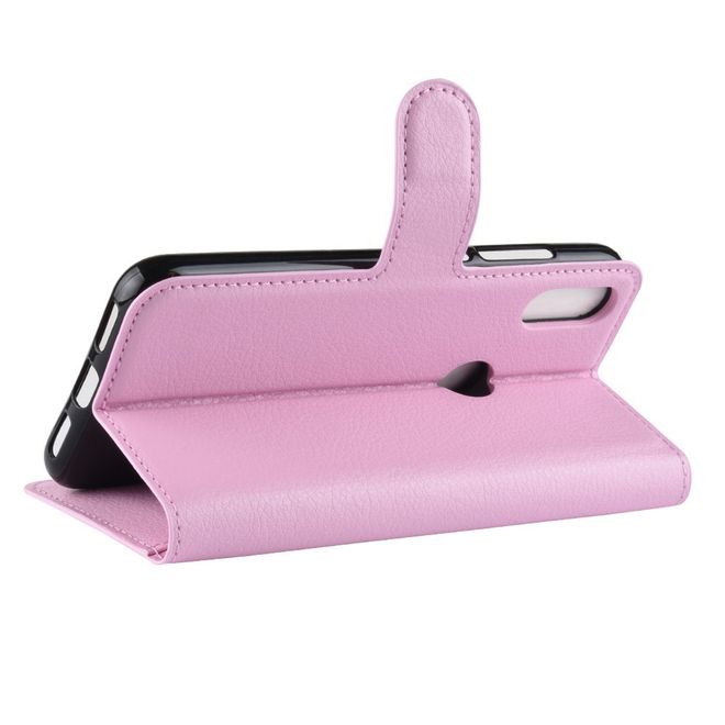 Huawei P30 Lite / P30 Lite New Edition Handy Hülle - Litchi Leder Bookcover Series - pink