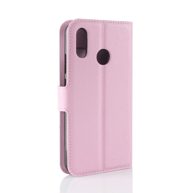 Huawei P30 Lite / P30 Lite New Edition Handy Hülle - Litchi Leder Bookcover Series - pink