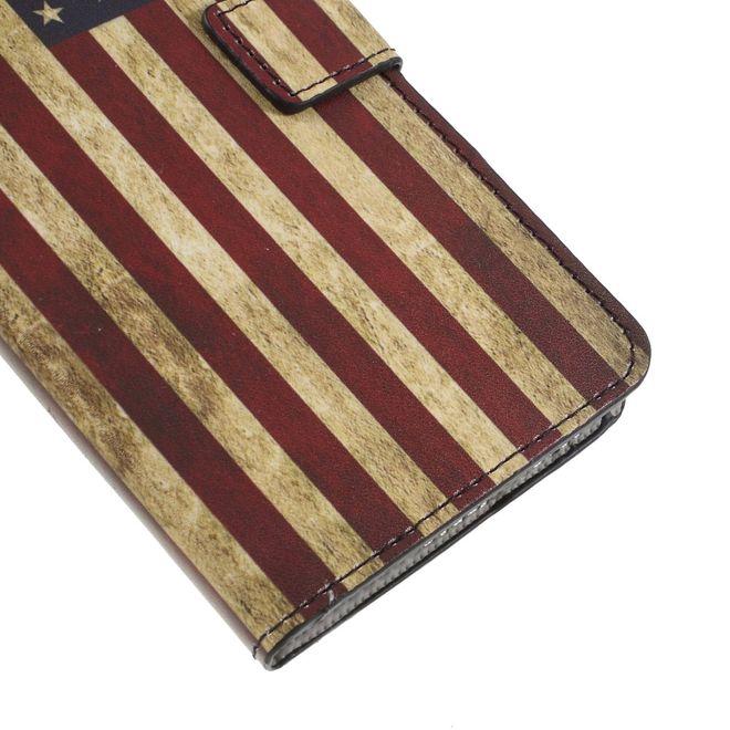 Huawei P30 Lite / P30 Lite New Edition Handy Hülle - Leder Bookcover Image Series - Retro USA Flagge