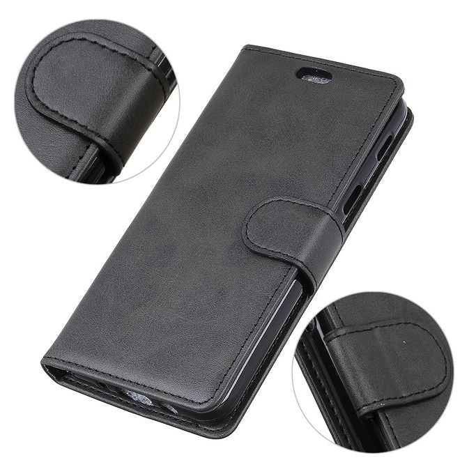 Motorola Moto G7 Play Handy Hülle - Classic IV Leder Bookcover Series - schwarz