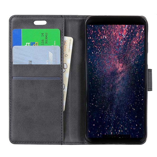 Motorola Moto G7 Play Handy Hülle - Classic IV Leder Bookcover Series - schwarz