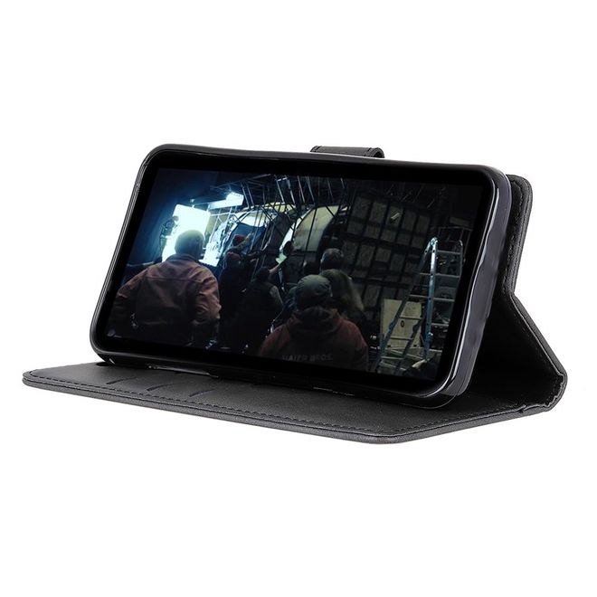 Motorola Moto G7 Play Handy Hülle - Classic IV Leder Bookcover Series - schwarz