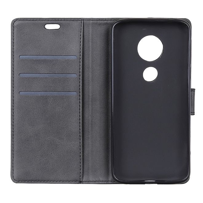 Motorola Moto G7 Play Handy Hülle - Classic IV Leder Bookcover Series - schwarz