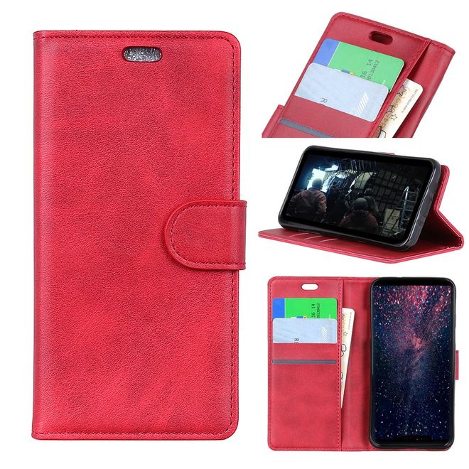 Motorola Moto G7 Play Handy Hülle - Classic IV Leder Bookcover Series - rot