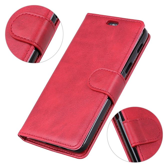 Motorola Moto G7 Play Handy Hülle - Classic IV Leder Bookcover Series - rot