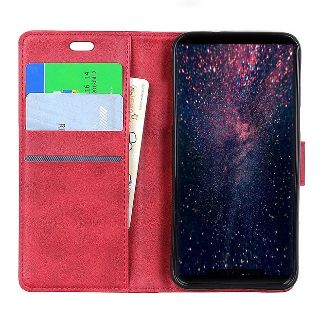 Motorola Moto G7 Play Handy Hülle - Classic IV Leder Bookcover Series - rot