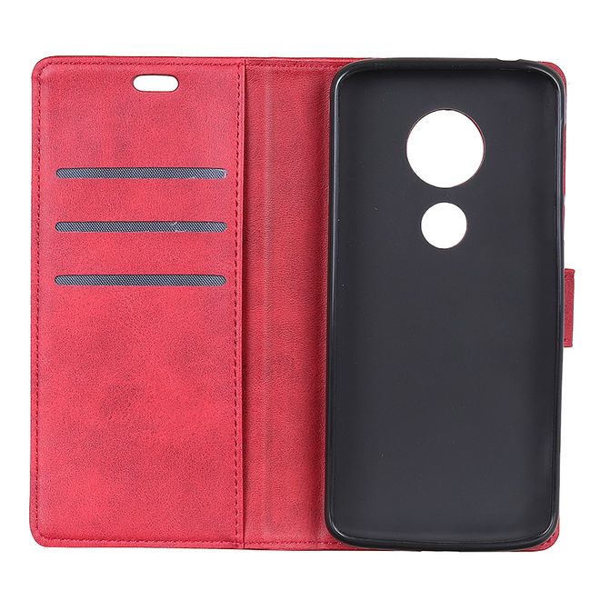 Motorola Moto G7 Play Handy Hülle - Classic IV Leder Bookcover Series - rot
