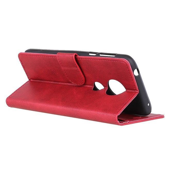 Motorola Moto G7 Play Handy Hülle - Classic IV Leder Bookcover Series - rot