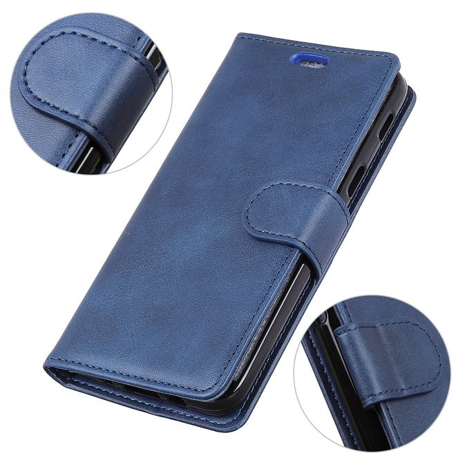 Motorola Moto G7 Play Handy Hülle - Classic IV Leder Bookcover Series - blau