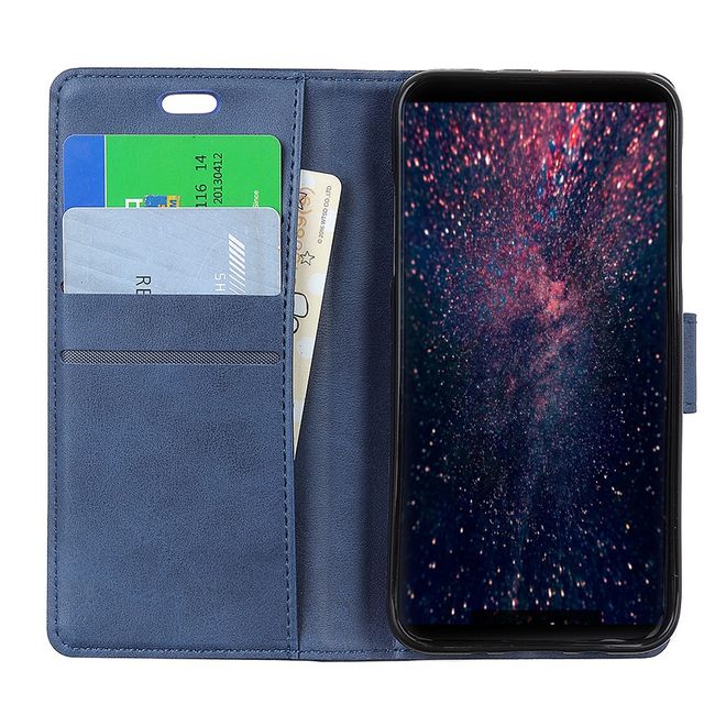 Motorola Moto G7 Play Handy Hülle - Classic IV Leder Bookcover Series - blau