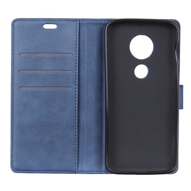 Motorola Moto G7 Play Handy Hülle - Classic IV Leder Bookcover Series - blau