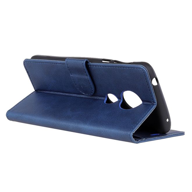 Motorola Moto G7 Play Handy Hülle - Classic IV Leder Bookcover Series - blau