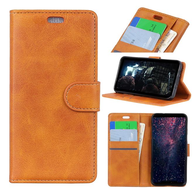 Motorola Moto G7 Play Handy Hülle - Classic IV Leder Bookcover Series - braun