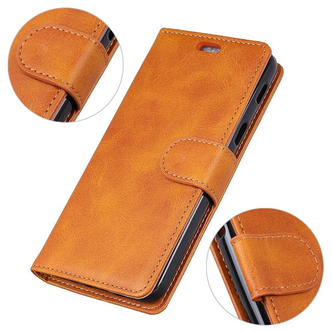 Motorola Moto G7 Play Handy Hülle - Classic IV Leder Bookcover Series - braun