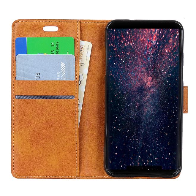 Motorola Moto G7 Play Handy Hülle - Classic IV Leder Bookcover Series - braun