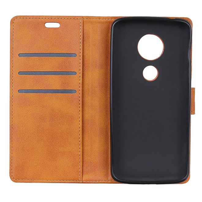 Motorola Moto G7 Play Handy Hülle - Classic IV Leder Bookcover Series - braun