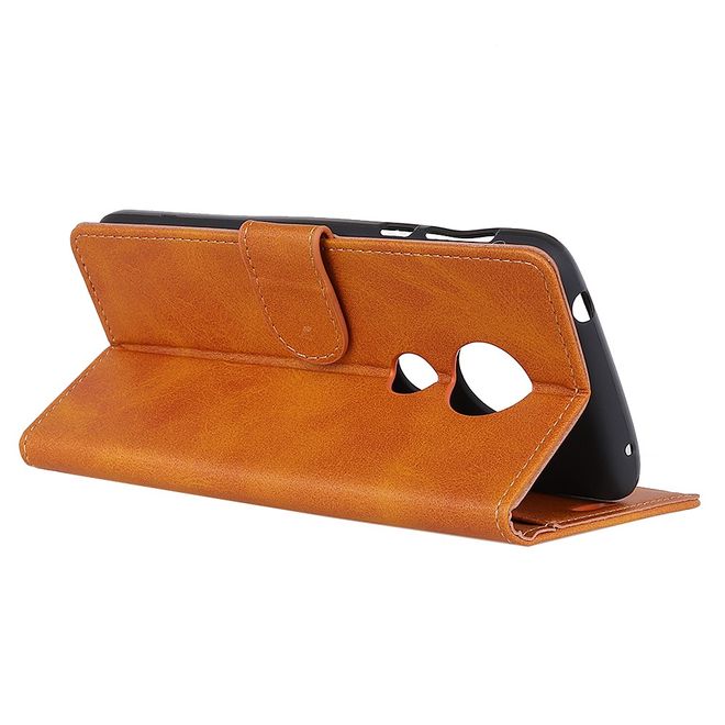 Motorola Moto G7 Play Handy Hülle - Classic IV Leder Bookcover Series - braun