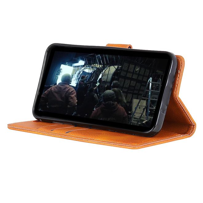 Motorola Moto G7 Play Handy Hülle - Classic IV Leder Bookcover Series - braun