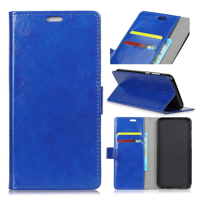 Motorola Moto G7 Play Handyhülle - Crazy Horse Leder Bookcover Series - blau