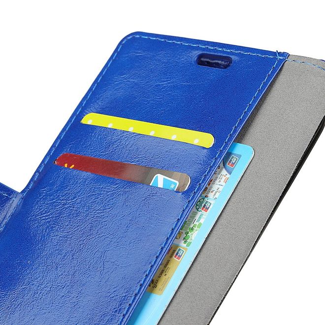 Motorola Moto G7 Play Handyhülle - Crazy Horse Leder Bookcover Series - blau