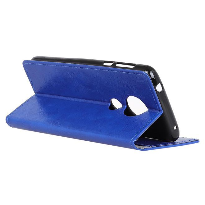 Motorola Moto G7 Play Handyhülle - Crazy Horse Leder Bookcover Series - blau