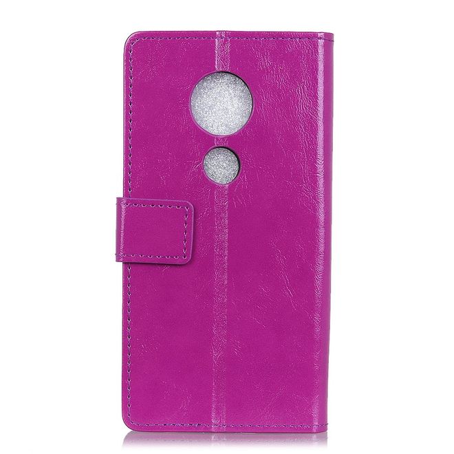 Motorola Moto G7 Play Handyhülle - Crazy Horse Leder Bookcover Series - purpur