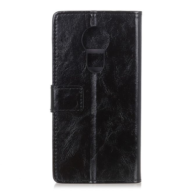 Motorola Moto G7 Power Handyhülle - Crazy Horse Leder Bookcover Series - schwarz
