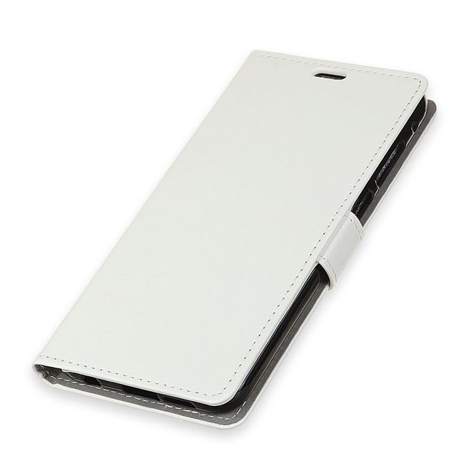 Motorola Moto G7 Power Handyhülle - Crazy Horse Leder Bookcover Series - weiss