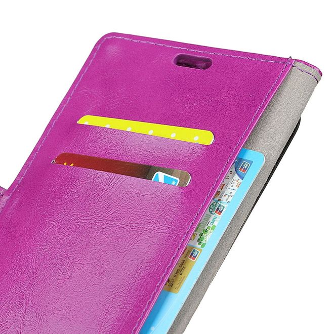 Motorola Moto G7 Power Handyhülle - Crazy Horse Leder Bookcover Series - purpur