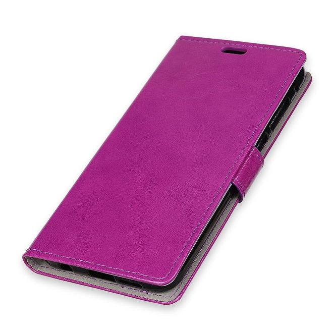 Motorola Moto G7 Power Handyhülle - Crazy Horse Leder Bookcover Series - purpur