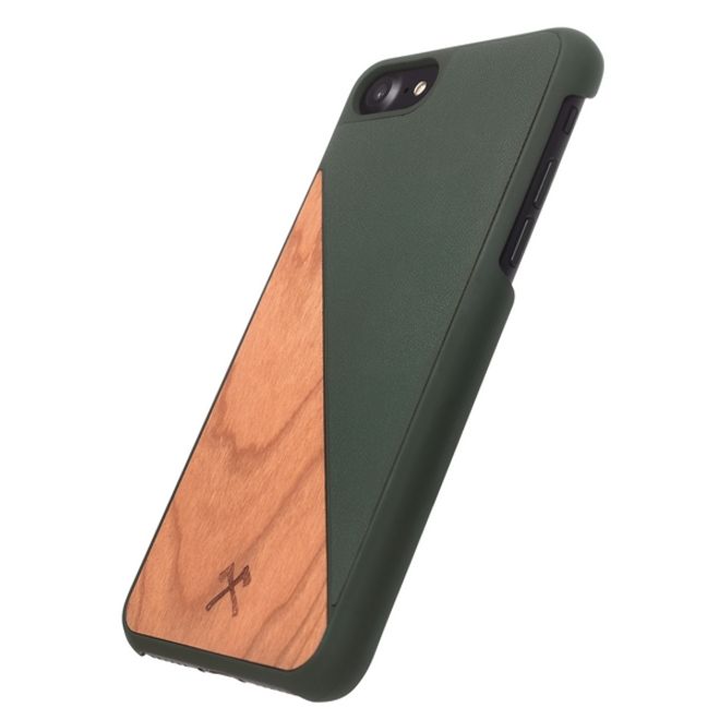 WOODCESSORIES - iPhone XS Max Handyhülle - Kirschholz/Leder Backcover - EcoSplit - Grün