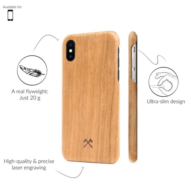 WOODCESSORIES - iPhone XS Max Hülle - Echtholz Slim Series - Kirsche