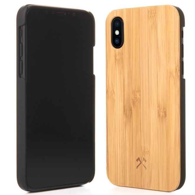 WOODCESSORIES - iPhone XS Max Handyhülle - Echtholz Backcover - EcoCase Camille - Bambus/Schwarz