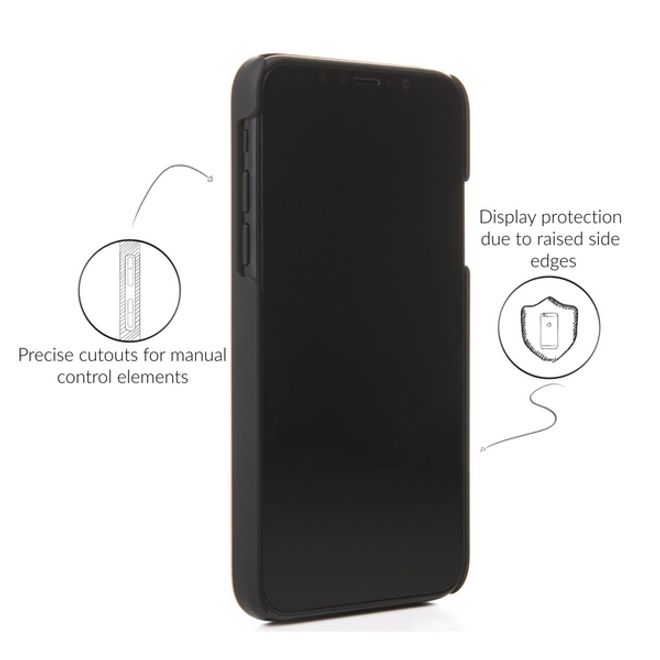 WOODCESSORIES - iPhone XS Max Handyhülle - Echtholz Backcover - EcoCase Camille - Bambus/Schwarz