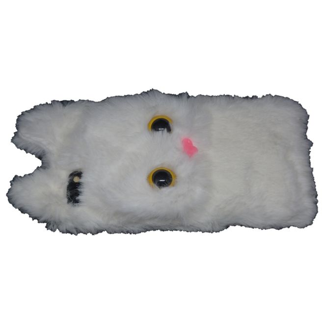 MU Style - iPhone SE (2022) / SE (2020) / 8 / 7 Hülle - süsses, flauschiges Katzen Backcover - weiss