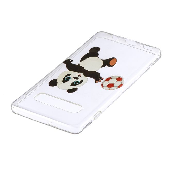 Samsung Galaxy S10 Plus Handyhülle - Softcase Image Plastik Series - Panda spielt Fussball