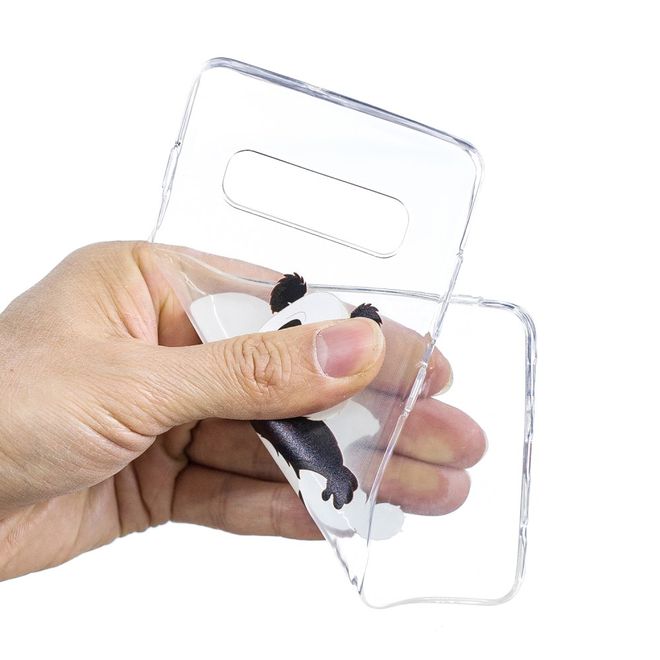 Samsung Galaxy S10 Plus Handyhülle - Softcase Image Plastik Series - Panda spielt Fussball