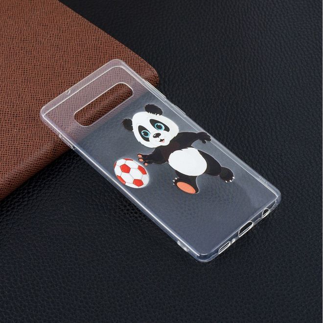 Samsung Galaxy S10 Plus Handyhülle - Softcase Image Plastik Series - Panda spielt Fussball
