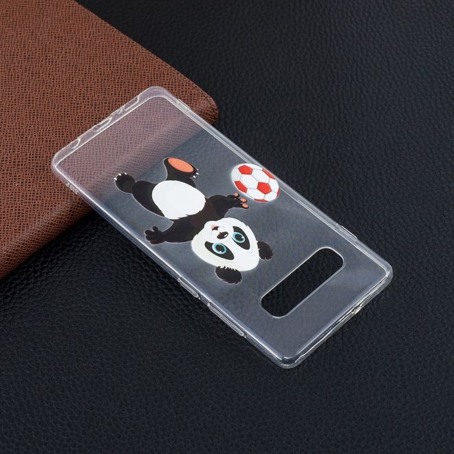 Samsung Galaxy S10 Plus Handyhülle - Softcase Image Plastik Series - Panda spielt Fussball