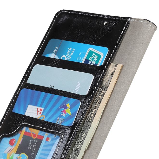 Étui pour LG G8 ThinQ - Série Crazy Horse III en cuir - Noir