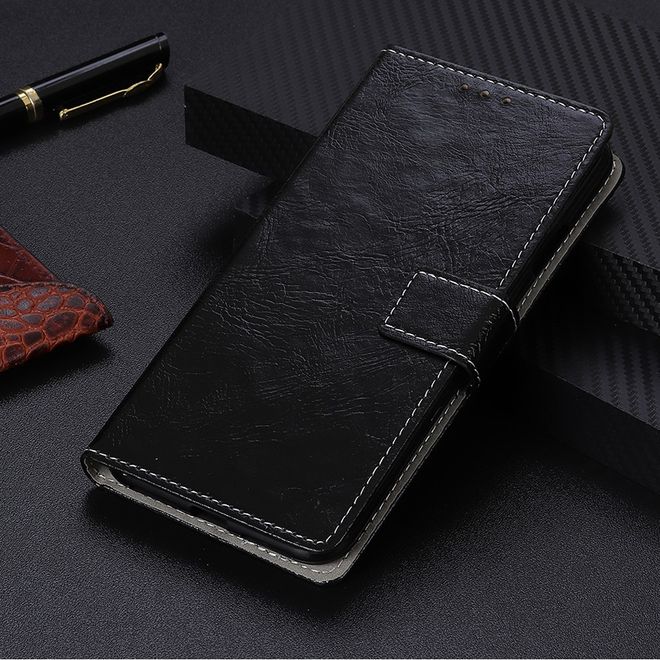 Étui pour LG G8 ThinQ - Série Crazy Horse III en cuir - Noir
