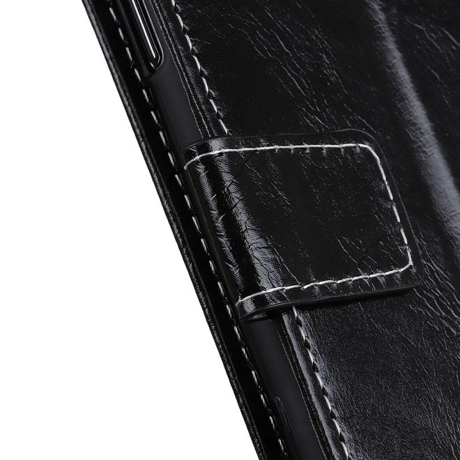 Étui pour LG G8 ThinQ - Série Crazy Horse III en cuir - Noir