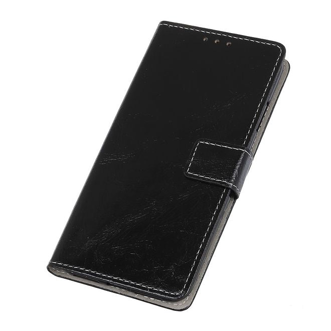 Étui pour LG G8 ThinQ - Série Crazy Horse III en cuir - Noir