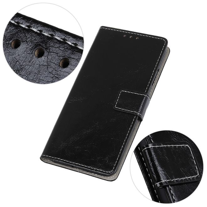 Étui pour LG G8 ThinQ - Série Crazy Horse III en cuir - Noir