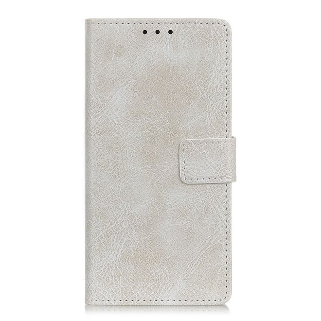 Étui pour LG G8 ThinQ - Série Crazy Horse III en cuir - Blanc