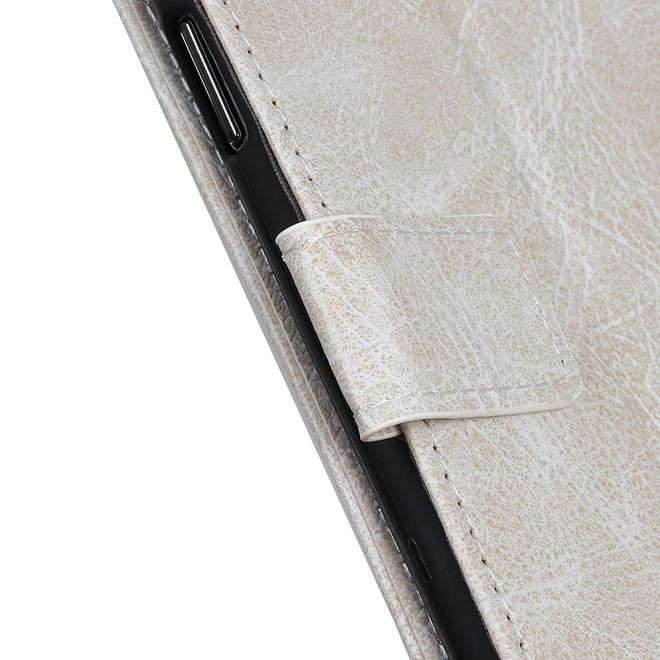 Étui pour LG G8 ThinQ - Série Crazy Horse III en cuir - Blanc
