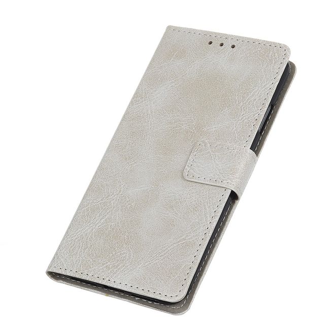 Étui pour LG G8 ThinQ - Série Crazy Horse III en cuir - Blanc