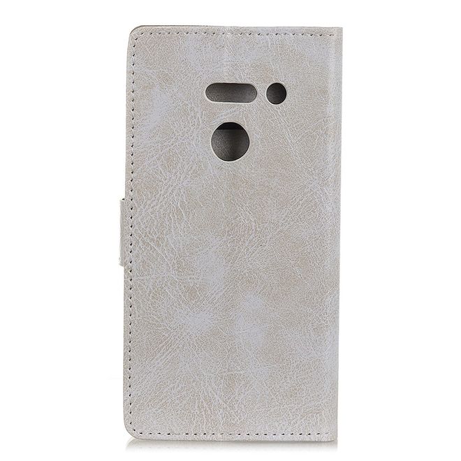 Étui pour LG G8 ThinQ - Série Crazy Horse III en cuir - Blanc